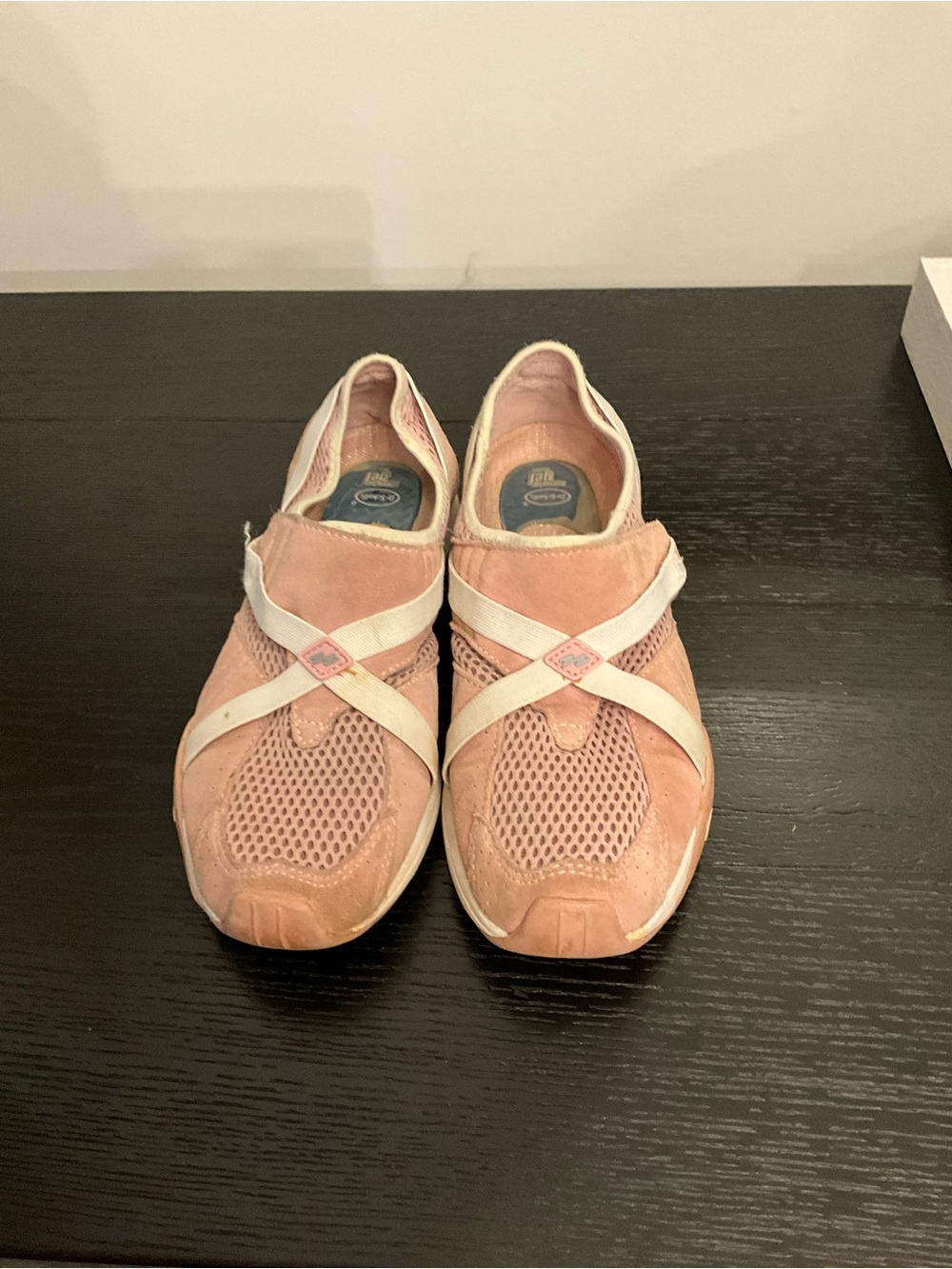 Dr. Scholl's Women's Pink Slip-On Athletic Sneakers with White Cross Straps